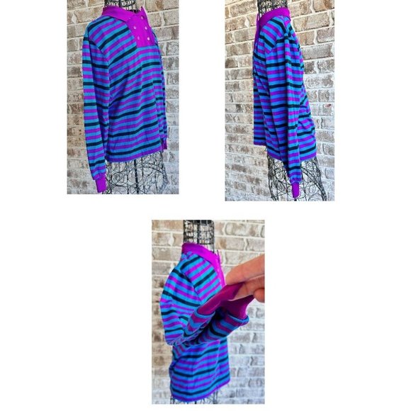 Vintage Levi Stauss Co Ladies Striped Double Snap Closure Top Small? Cal… - Picture 8 of 12